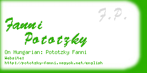 fanni pototzky business card